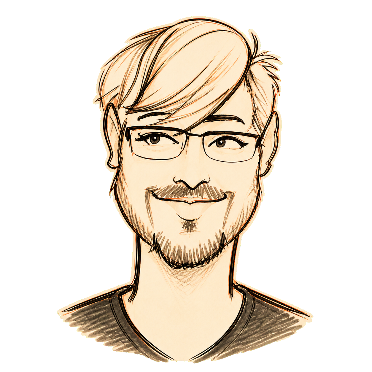 Line-style caricature of Ishu Garg